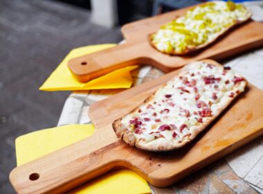 flammekueche, tarte flambée, food