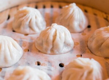 dumpling on tray